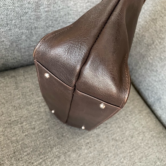 🇬🇧🇯🇵Y2K Margaret Howell Idea Japan Dark Chocolate Leather Minimalist Bag 13 x 6 - Picture 14 of 15